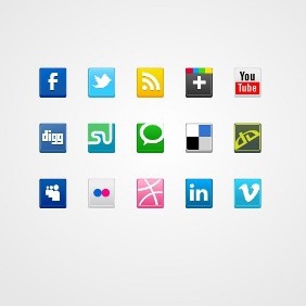 Vector Social Media Icons - бесплатный vector #211041