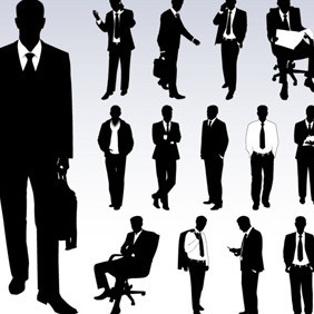 Silhouettes Of Businessmen Vector - Free vector #211131