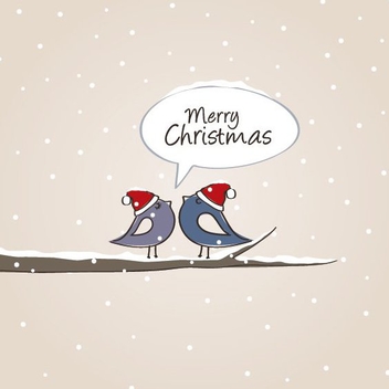 Christmas Birds - Free vector #212001