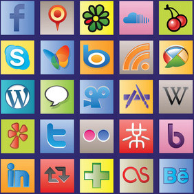 Social Network Vector Icons - vector gratuit #213581 