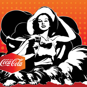 Vintage Coca-Cola Poster Vector - бесплатный vector #214991