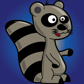 Free Funny Raccoon Cartoon Character - Kostenloses vector #217931
