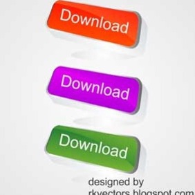Beautiful Vector Download 3D Button Designs - Free vector #218411