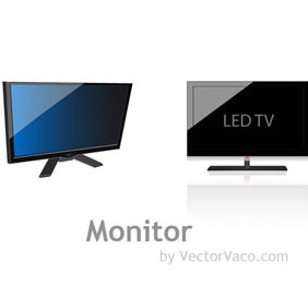 Vector LCD Monitor - Kostenloses vector #219121