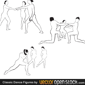 Classic Dance Figures - vector gratuit #219321 