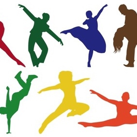 Dancing Silhouettes - Free vector #220371