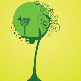 Vector Flower And Tree - Free vector #220841