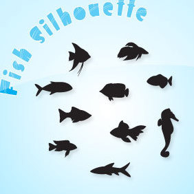 Fish Silhouette - vector #221411 gratis