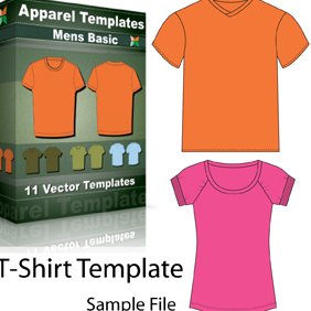 Vector T-shirt Template - vector gratuit #222141 