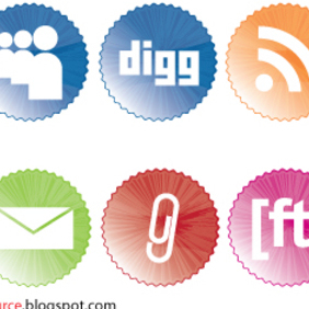 Social Bookmarking Icons badges - vector gratuit #222201 