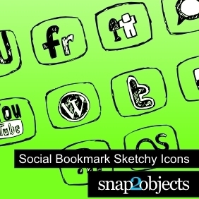 Social Bookmark Sketchy Icons - vector gratuit #222711 