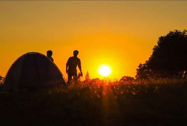Sunset at tent camp - image gratuit #237281 
