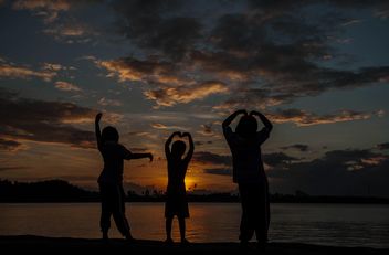 Silhouettes at sunset - Free image #271921
