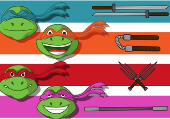 Ninja Turtle Banner Vectors - Kostenloses vector #272441