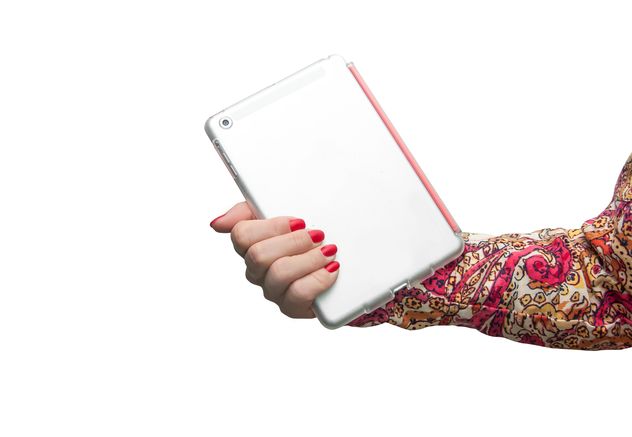 Tablet computer in female hand - image #273171 gratis