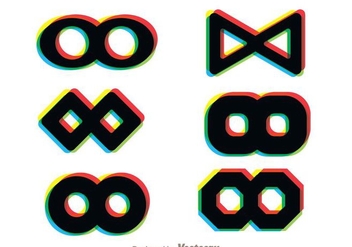 Infintine Loop Multicolor Icons - Free vector #273331