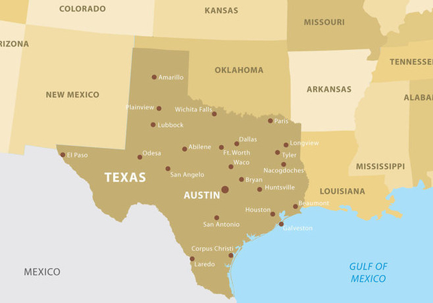 Texas Map - Kostenloses vector #273361