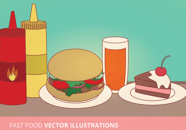 Fast Food Vector Illustrations - Free vector #274421