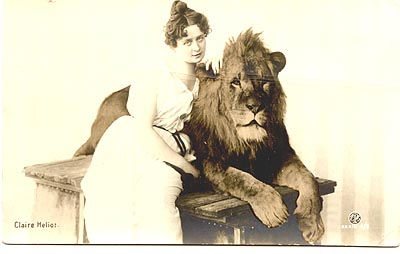 lady lion tamer (postcard) - Free image #275341