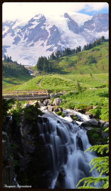 Myrtle Falls and Mount Rainier - image gratuit #289071 