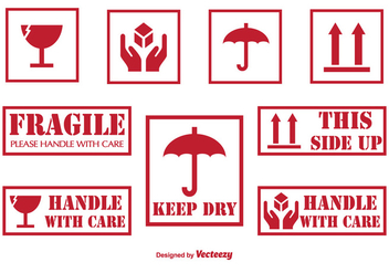 Handle With Care Labels and Icons - Free vector #301821