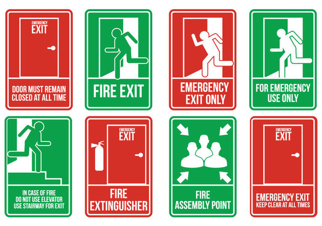 Emergency Exit Vectors - Free vector #302141