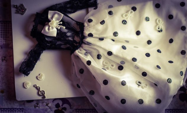 Black and white polka dot doll dress - image gratuit #302531 
