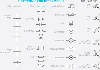 Electronic Circuit Symbol Vectors - бесплатный vector #302621