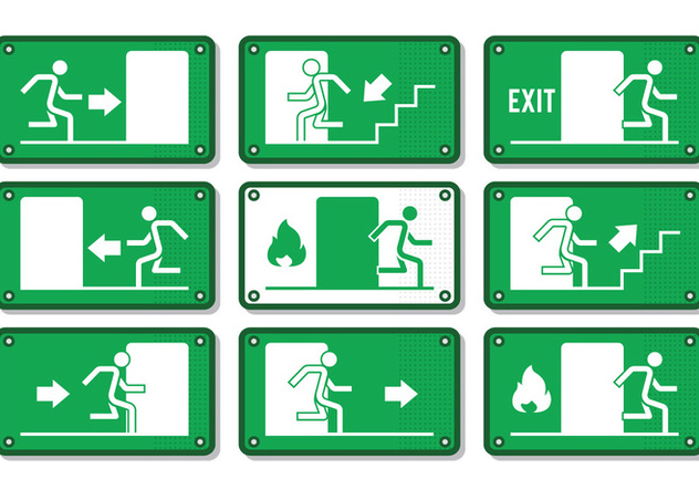 Emergency Exit Sign - Free vector #303071