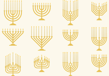 Hanukkah Monorah Vectors - Free vector #303081