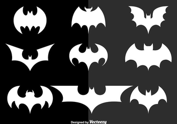 White bats silhouettes - vector gratuit #303491 