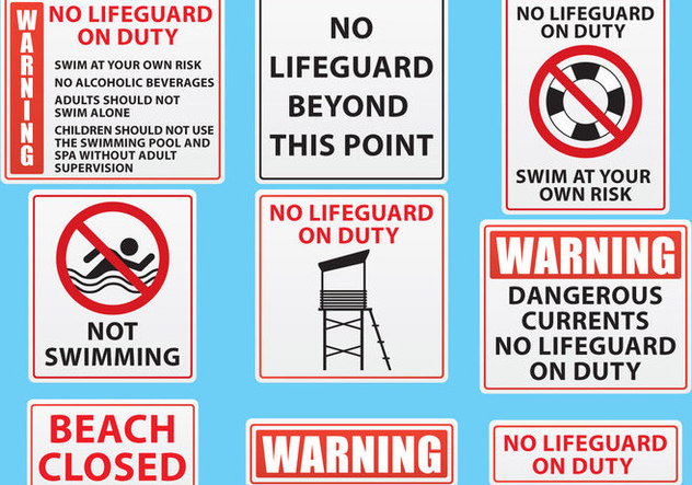 Beach And Pool Sign Vectors - Free vector #303611