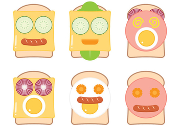 Funny Bread Face - vector gratuit #304961 