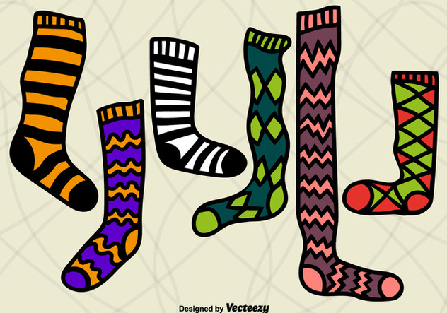 Hand drawn colorful stockings - Free vector #305501