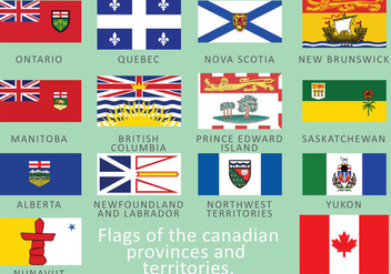 Canadian Flags - vector gratuit #305561 
