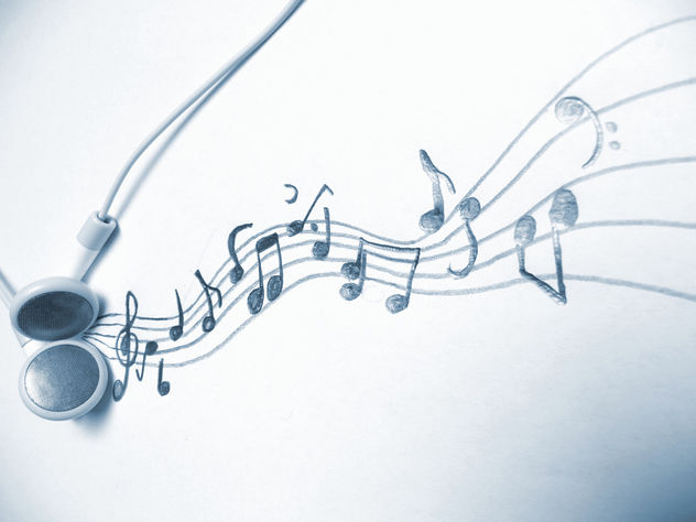Music - an art for itself - Headphones and music notes / musical notation system - бесплатный image #308951
