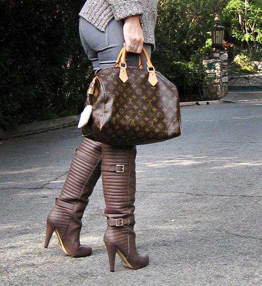 matiko over the knee boots with buckles+louis vuitton speedy bag with charms+contrast - бесплатный image #314511