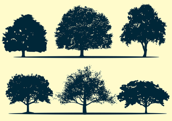 Oak tree silhouette vectors - vector #326571 gratis