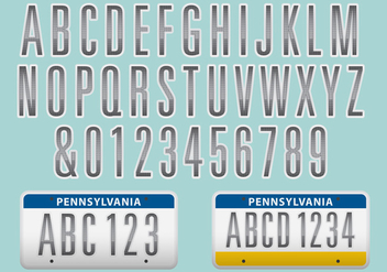 License Plate Font Vector - vector #326781 gratis