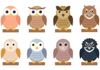 Owl Stickers - vector #327571 gratis