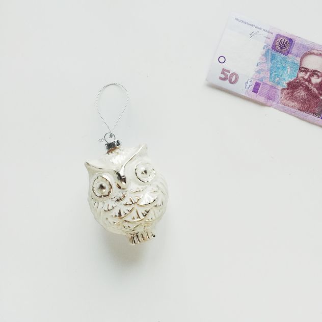 owl toy and money on a white background - Free image #329241