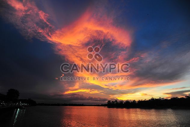 Sunset on a lake - Free image #329991