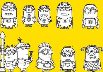 Minions Coloring - Free vector #330071