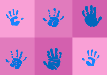 Baby Hand Print Vectors - Kostenloses vector #330511