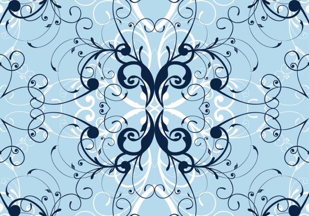 Blue winter floral pattern background - Kostenloses vector #333441