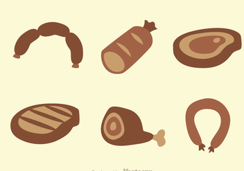 Meat And Sausage Icons - Free vector #334391