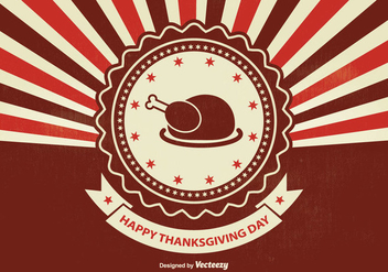 Retro Sunburst Thanksgiving Illustration - vector gratuit #334601 