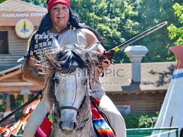 Horse rider in a costume of Indian of America - Free image #334851