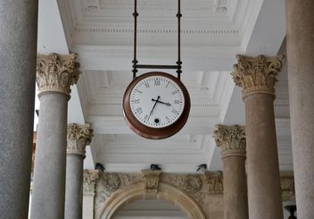 Clock in colonnade - Free image #335281