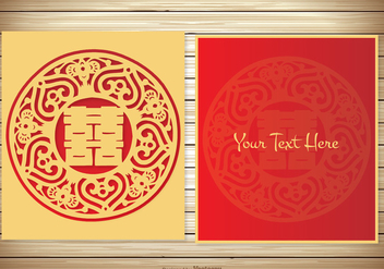 Chinese Wedding Card - vector gratuit #336961 